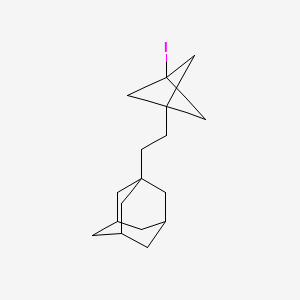 molecular formula C17H25I B13592948 1-(2-{3-Iodobicyclo[1.1.1]pentan-1-yl}ethyl)adamantane 