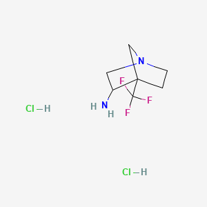 molecular formula C7H13Cl2F3N2 B13592949 4-(Trifluoromethyl)-1-azabicyclo[2.2.1]heptan-3-aminedihydrochloride CAS No. 2792185-31-8