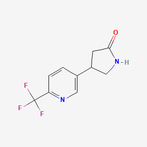molecular formula C10H9F3N2O B13592977 4-[6-(Trifluoromethyl)-3-pyridinyl]-2-pyrrolidinone 