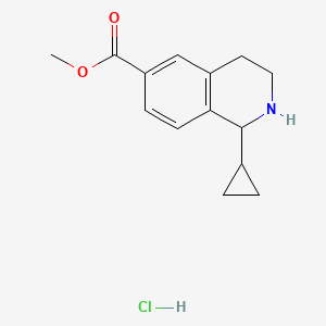 molecular formula C14H18ClNO2 B13592981 Methyl1-cyclopropyl-1,2,3,4-tetrahydroisoquinoline-6-carboxylatehydrochloride 