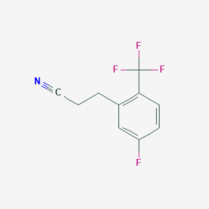 molecular formula C10H7F4N B13592987 3-(5-Fluoro-2-(trifluoromethyl)phenyl)propanenitrile 