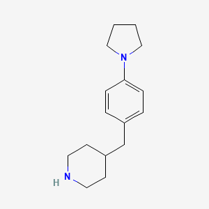molecular formula C16H24N2 B13592998 4-{[4-(Pyrrolidin-1-yl)phenyl]methyl}piperidine 