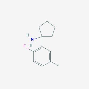 molecular formula C12H16FN B13593011 1-(2-Fluoro-5-methylphenyl)cyclopentan-1-amine 