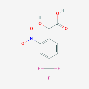 molecular formula C9H6F3NO5 B13593017 2-Nitro-4-(trifluoromethyl)mandelic acid 
