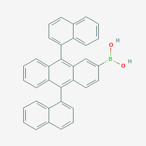 molecular formula C34H23BO2 B1359307 (9,10-di(Naphthalen-1-yl)anthracen-2-yl)boronic acid CAS No. 867044-35-7