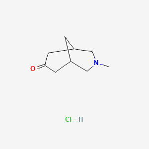 molecular formula C9H16ClNO B13593088 3-Methyl-3-azabicyclo[3.3.1]nonan-7-onehydrochloride 