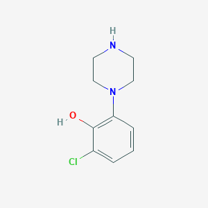 molecular formula C10H13ClN2O B13593093 2-Chloro-6-(piperazin-1-yl)phenol 