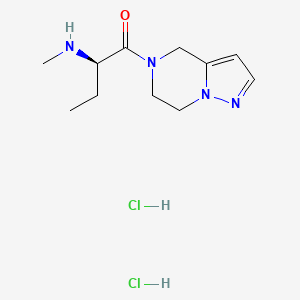 molecular formula C11H20Cl2N4O B13593096 (2R)-2-(methylamino)-1-{4H,5H,6H,7H-pyrazolo[1,5-a]pyrazin-5-yl}butan-1-one dihydrochloride 