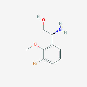 molecular formula C9H12BrNO2 B13593213 (R)-2-Amino-2-(3-bromo-2-methoxyphenyl)ethan-1-ol 