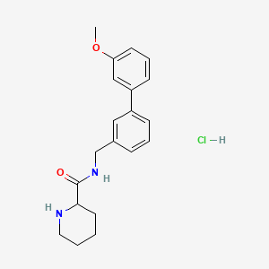 molecular formula C20H25ClN2O2 B13593224 N-({3'-methoxy-[1,1'-biphenyl]-3-yl}methyl)piperidine-2-carboxamide hydrochloride 