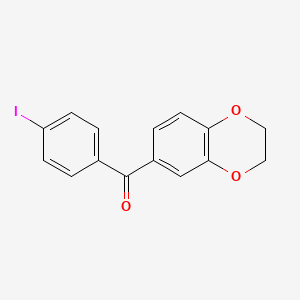 molecular formula C15H11IO3 B1359324 3,4-(乙撑二氧基)-4'-碘基苯甲酮 CAS No. 951885-23-7