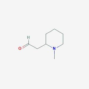 molecular formula C8H15NO B13593269 2-(1-Methylpiperidin-2-yl)acetaldehyde CAS No. 533-16-4