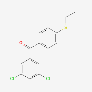 molecular formula C15H12Cl2OS B1359327 3,5-二氯-4'-(乙硫基)苯甲酮 CAS No. 951885-62-4