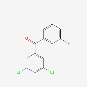 molecular formula C14H9Cl2FO B1359331 3,5-Dichloro-3'-fluoro-5'-methylbenzophenone CAS No. 951887-03-9
