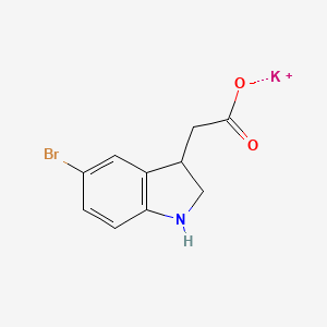 molecular formula C10H9BrKNO2 B13593312 potassium2-(5-bromo-2,3-dihydro-1H-indol-3-yl)acetate 