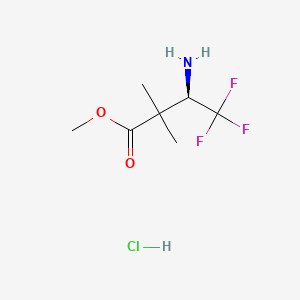 molecular formula C7H13ClF3NO2 B13593321 methyl(3R)-3-amino-4,4,4-trifluoro-2,2-dimethylbutanoatehydrochloride 