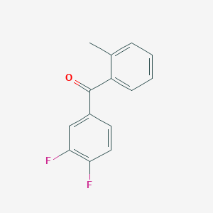molecular formula C14H10F2O B1359336 3,4-二氟-2'-甲基二苯甲酮 CAS No. 951887-24-4
