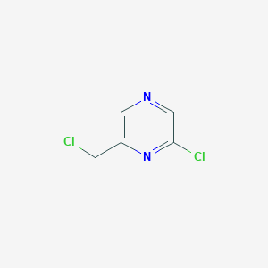 molecular formula C5H4Cl2N2 B13593368 2-Chloro-6-(chloromethyl)pyrazine 