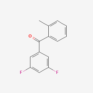 molecular formula C14H10F2O B1359337 3,5-二氟-2'-甲基二苯甲酮 CAS No. 951887-27-7