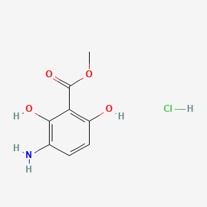 molecular formula C8H10ClNO4 B13593394 Methyl3-amino-2,6-dihydroxybenzoatehydrochloride 
