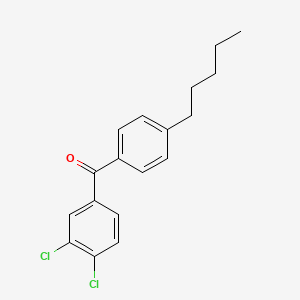 molecular formula C18H18Cl2O B1359340 (3,4-Dichlorophenyl)(4-pentylphenyl)methanone CAS No. 951887-73-3