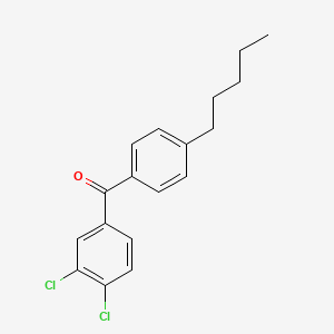 molecular formula C18H18Cl2O B1359340 3,4-Dichloro-4'-n-pentylbenzophenone CAS No. 951887-73-3