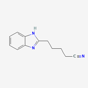 molecular formula C12H13N3 B13593427 5-(1H-1,3-Benzodiazol-2-YL)pentanenitrile 