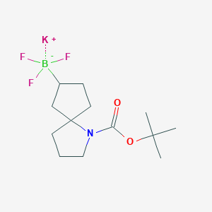 molecular formula C13H22BF3KNO2 B13593438 Potassium (1-(tert-butoxycarbonyl)-1-azaspiro[4.4]nonan-7-yl)trifluoroborate 