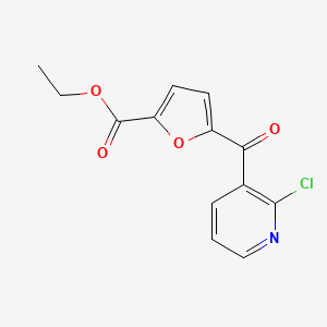 molecular formula C13H10ClNO4 B1359345 2-Chloro-3-(5-Ethoxycarbonyl-2-Furoyl)Pyridine CAS No. 884504-83-0