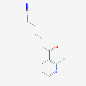 molecular formula C12H13ClN2O B1359347 7-(2-Chloro-3-pyridyl)-7-oxoheptanenitrile CAS No. 890100-80-8