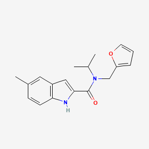 molecular formula C18H20N2O2 B13593482 N-[(furan-2-yl)methyl]-5-methyl-N-(propan-2-yl)-1H-indole-2-carboxamide 