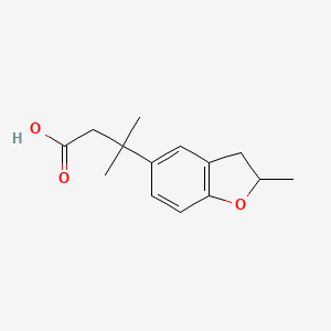 molecular formula C14H18O3 B13593491 3-Methyl-3-(2-methyl-2,3-dihydrobenzofuran-5-yl)butanoic acid 