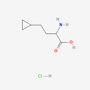 molecular formula C7H14ClNO2 B13593493 2-Amino-4-cyclopropylbutanoicacidhydrochloride 