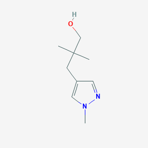 molecular formula C9H16N2O B13593496 2,2-dimethyl-3-(1-methyl-1H-pyrazol-4-yl)propan-1-ol 
