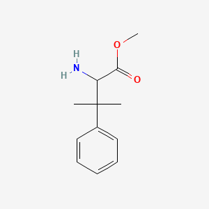 molecular formula C12H17NO2 B13593506 Methyl 2-amino-3-methyl-3-phenylbutanoate 