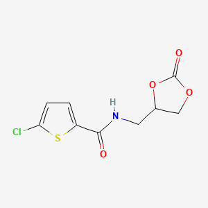 molecular formula C9H8ClNO4S B13593520 5-chloro-N-[(2-oxo-1,3-dioxolan-4-yl)methyl]thiophene-2-carboxamide 