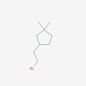 molecular formula C9H17Br B13593525 3-(2-Bromoethyl)-1,1-dimethylcyclopentane 
