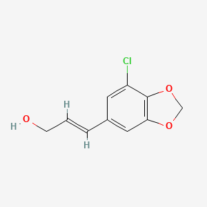 molecular formula C10H9ClO3 B13593526 3-(7-Chlorobenzo[d][1,3]dioxol-5-yl)prop-2-en-1-ol 