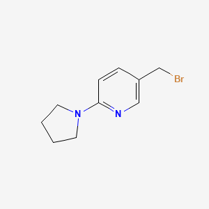 molecular formula C10H13BrN2 B13593546 5-(Bromomethyl)-2-(pyrrolidin-1-yl)pyridine 