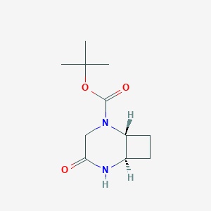 molecular formula C11H18N2O3 B13593560 rac-tert-butyl(1R,6R)-4-oxo-2,5-diazabicyclo[4.2.0]octane-2-carboxylate,trans 