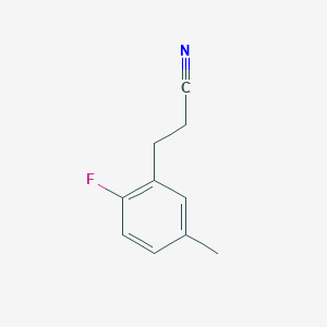 molecular formula C10H10FN B13593627 2-Fluoro-5-methylphenylpropanenitrile 