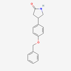 molecular formula C17H17NO2 B13593628 4-[4-(Benzyloxy)phenyl]pyrrolidin-2-one 