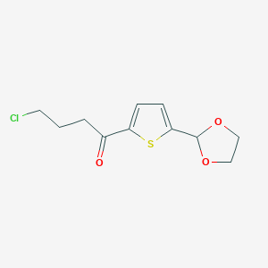 molecular formula C11H13ClO3S B1359364 3-氯丙基 5-(1,3-二氧戊环-2-基)-2-噻吩基酮 CAS No. 898772-44-6