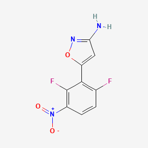 molecular formula C9H5F2N3O3 B13593647 5-(2,6-Difluoro-3-nitrophenyl)isoxazol-3-amine 