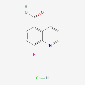 molecular formula C10H7ClFNO2 B13593648 8-Fluoroquinoline-5-carboxylicacidhydrochloride 