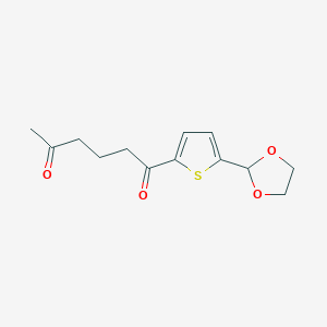 molecular formula C13H16O4S B1359365 5-(1,3-Dioxolan-2-YL)-2-thienyl 4-oxopentyl ketone CAS No. 898772-66-2