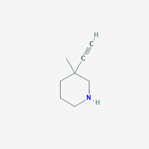 molecular formula C8H13N B13593657 3-Ethynyl-3-methylpiperidine 