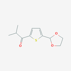 molecular formula C11H14O3S B1359366 5-(1,3-Dioxolan-2-YL)-2-thienyl isopropyl ketone CAS No. 898772-80-0