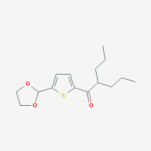 molecular formula C15H22O3S B1359368 5-(1,3-Dioxolan-2-YL)-2-thienyl 1-propylbutyl ketone CAS No. 898773-00-7