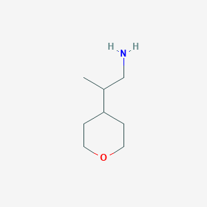 molecular formula C8H17NO B13593683 2-(Oxan-4-yl)propan-1-amine 